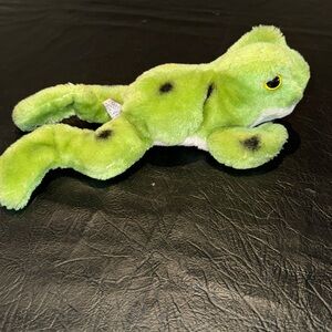 Frog, Plush/Stuffed Animal, Excellent Vintage Condition, Green, Black & White